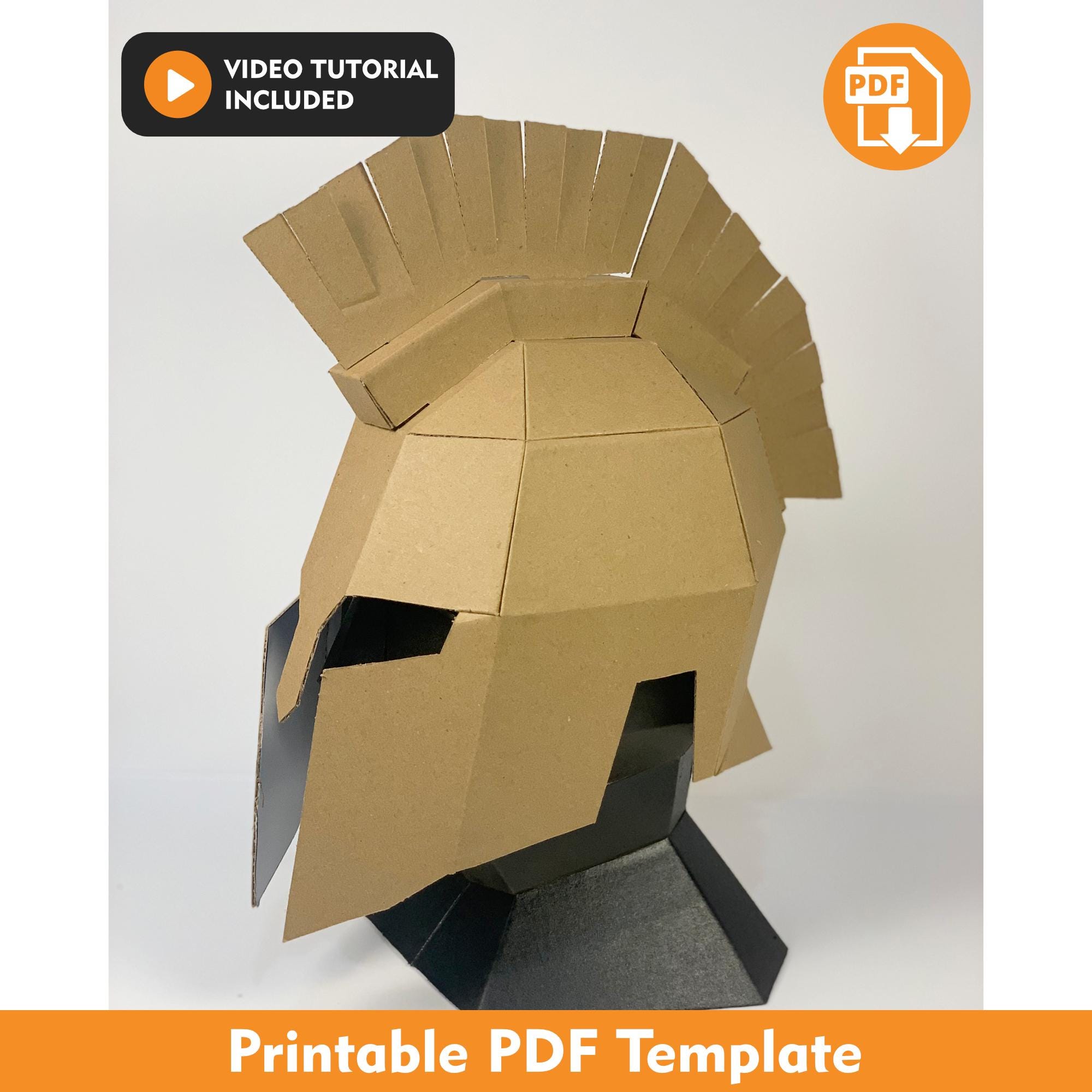 40 Adorable Cardboard Crafts For Kids 28 DIY Cardboard Spartan Helmet Template, DIY Craft Pattern, DIY…