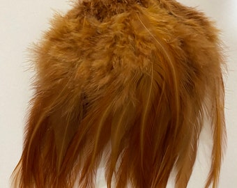 40 Strung Rooster Saddle Hackle Feathers - Brown (5 - 8 inches)