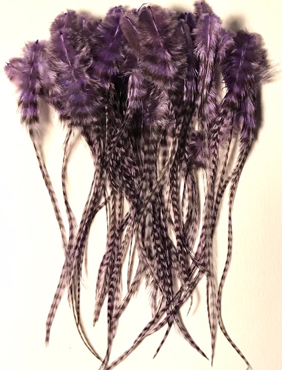 PURPLE VIOLET ROOSTER SADDLE CRAFT HAIR FEATHER 5"-7"L 50 