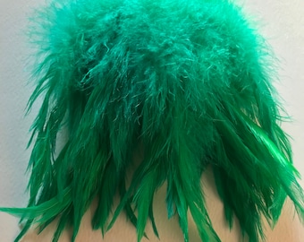 40 Strung Schlappen Hackle Feathers - Bright Green (5 - 7 inches)
