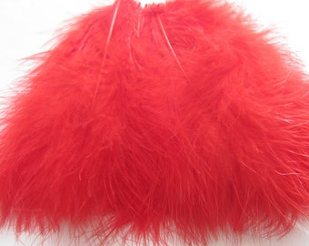 5 1/2” - 6 - Turkey  Marabou Feathers - Red