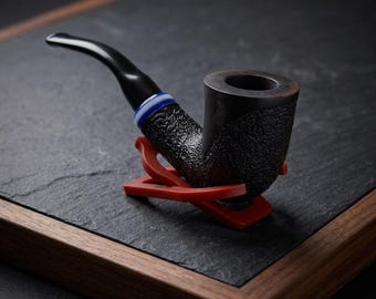 Pipa de regalo para hombre: Pipa de tabaco de brezo curvada de Dublín con caja y soporte.