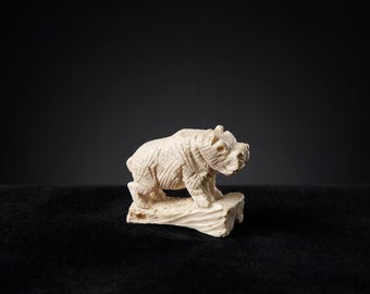 Rhino Gift Hand Carved Meerschaum Figurine Unique Turkish Art Decor