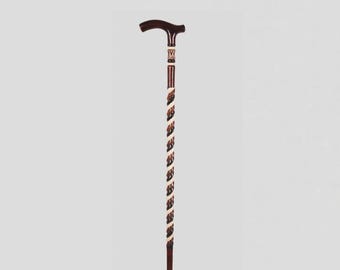 Collectible Twisted Wooden Cane, Handmade Orthopedic Walking Staff