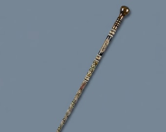 Collectible Ottoman Cane, Handmade Cornelian Cherry Wood Walking Stick