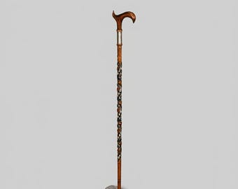 Collectible Devrek Cane Handmade Carved Wooden Walking Staff