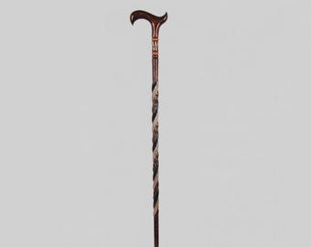 Snake Carved Cane Gift, Handmade Orthopedic Wooden Walking Stick