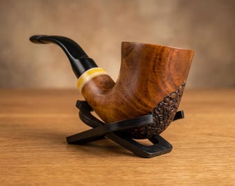 Briar tabakspijp gebogen Dublin handgemaakte houten rookpijp met doos en standaard