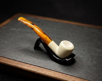 Meerschaum Pipe, Hand Carved Turkish Tobacco Pipe, Dublin Style Unsmoked