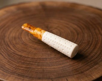 Hand Carved Meerschaum Pipe Mouthpiece, Turkish Block Meerschaum Cigarette Holder Stem Accessory
