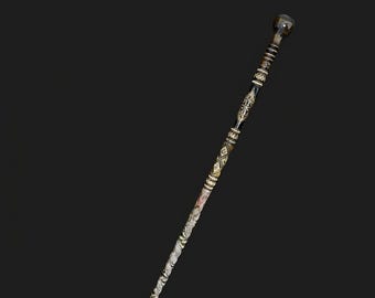 Ottoman Walking Cane Gift, Handmade Cornelian Cherry Wood Staff