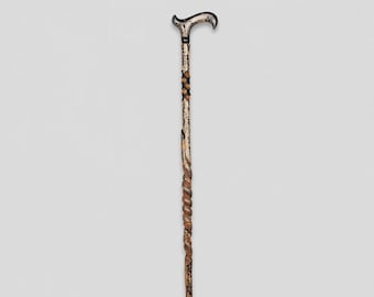 Collectible Snake Carved Wooden Cane Handmade Artisan Walking Staff