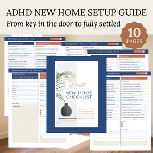 ADHD New Home Checklist Printable, First Home Essentials List, New Home Setup Guide PDF, Household Binder, Home Moving Guide for Adults