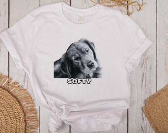Custom Vintage Pet Shirt, Styles Pet Photo + Name tee, Personalized Dog Portrait Shirt, Retro  Cat Shirt