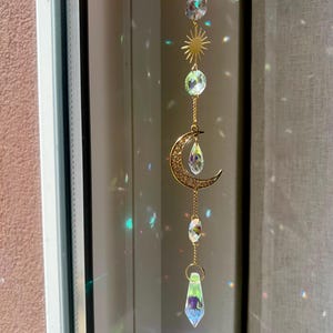 Attrape-Soleil Lune et Soleil - Suncatcher with sun and moon