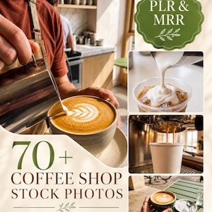 Coffee Stock Photos, 82 Cafe Faceless Lifestyle Bundle, Matcha Latte Barista Instagram Content, Coffee Shop Branding, Commercial PLR MRR