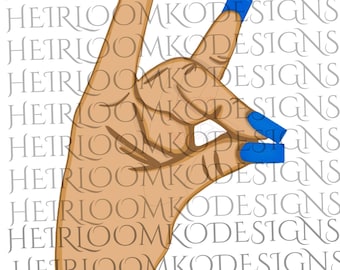 Zeta Handzeichen PNG | Laser geschnitten SVG | Cricut-Datei (Digitaler Download)