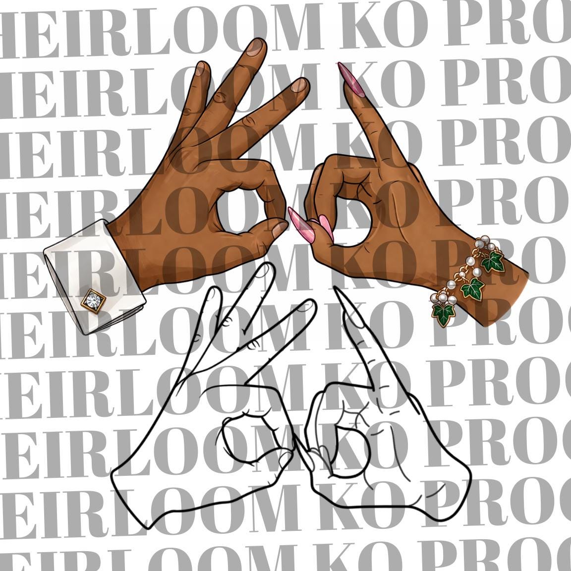 Combined Kappa & AKA Hand Sign SVG PNG
