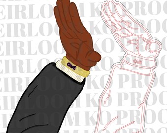 OMEGA Handzeichen PNG | Laser geschnitten SVG | Cricut-Datei (Digitaler Download)