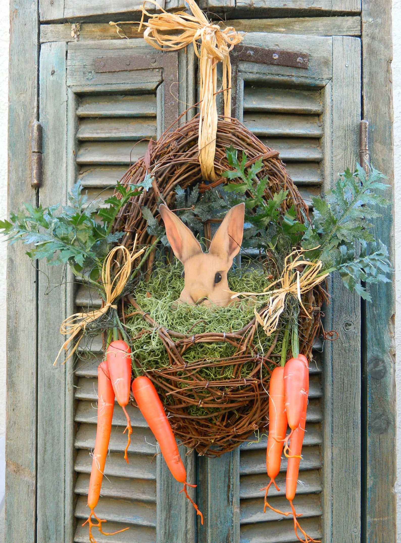 Door Wreath Spring Easter Wreath Bunny Easter Front Door Etsy