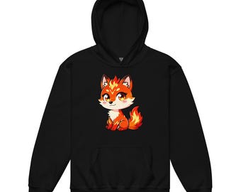 Lindo cachorro de zorro de fuego - Sudadera juvenil de tejido grueso