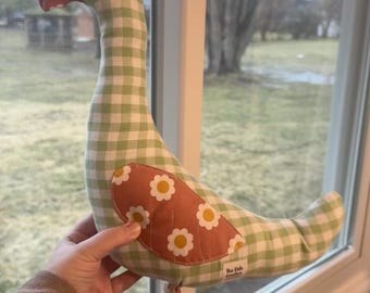Design Your Own Handmade Cotton Goose Plush | Cottagecore Nursery Decor, Infant Safe Stuffed Animal
