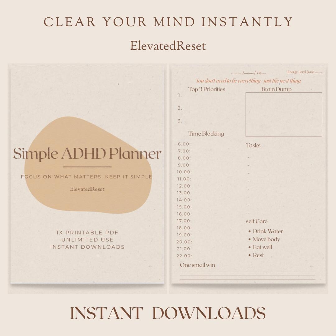 2026 ADHD Printable Planner | Neurodivergent Organizer | Focus Without ...