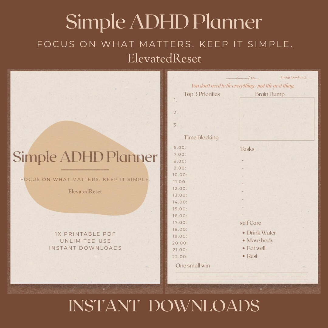 2026 ADHD Printable Planner | Neurodivergent Organizer | Focus Without ...