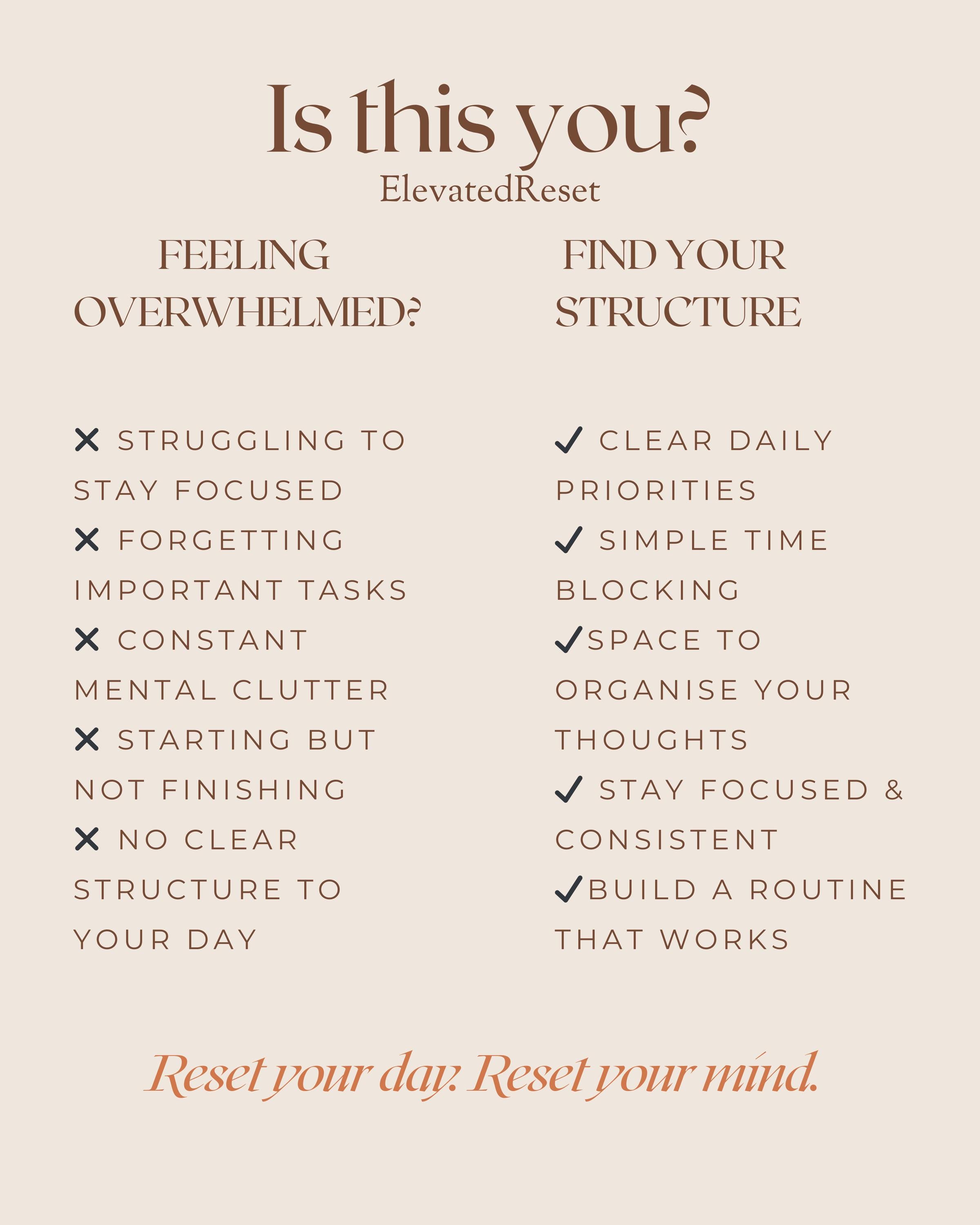ADHD Daily Organiser Printable | Focus Planner for Overwhelm | Simple ...