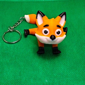 Articulated Flexi Fox Fidget Toy Keychain – 3D Printed PLA Animal Accessory