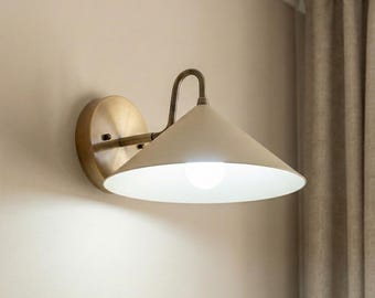 Sconce Light-Cone Shade Sconce-Brass Wall Light-Antique Brass Lamp