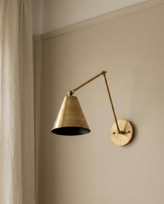 Adjustable Brass Wall Lamp: Vintage Sputnik Swing Arm Sconce
