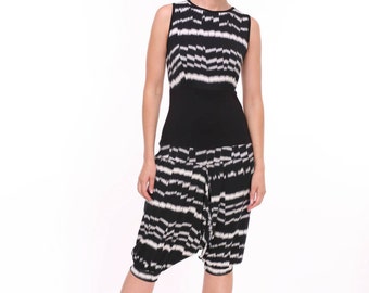 Tango Overall, OP VOORRAAD Tango Romper, Tango Jurk Kostuum, Tango Uit één stuk, Tango Kleding in Zwart-Wit, Tango Kleding Dramatische Print