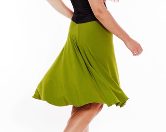 Tango Skirt Maria II, MADE to ORDER Tango Clothes in Green, Apple Green Skirt for Tango, Training Dance Skirt, Jupe Tango, Tango Fashion