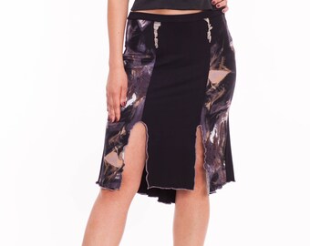 OOAK Tango Rok in Zwart-Wit "Milonguero", OP VOORRAAD Lace Tango Rok, Jersey Rok voor Tango, Print Rok voor Tango