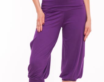 Tango Pants with Slits IN STOCK, Medium Length Pants with cuffs, Slit Pants for Tango in Purple, Purple Tango Clothes, Prune Tango Fashions