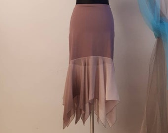 OOAK Tango Rok, Cacao Flamenco Rok met Degrade Print, Heather Rok voor Tango, Tango Kleding, Jupe Tango, Tango Fashion