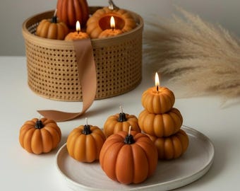 Kürbis Bienenwachs Kerzen Halloween Herbst Rustikale Dekor Thanksgiving Geschenkidee