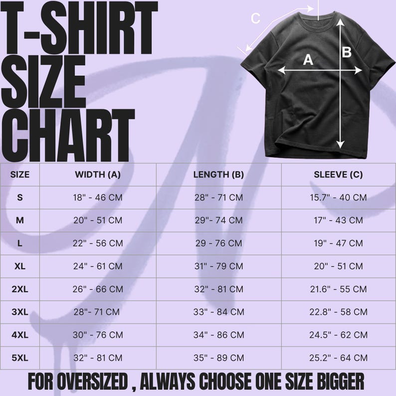 Size chart and measurement guide for the title fight graphic apparels featuring a detailed table in both centimeters and inches to help you find the perfect fit.