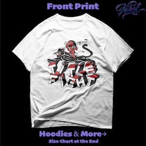 Front-facing white crewneck tee mockup with natural fabric wrinkles and Title Fight on the chest area.