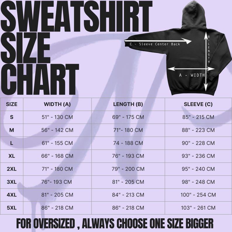 Size chart and measurement guide for the Title Fight graphic apparels featuring a detailed table in both centimeters and inches to help you find the perfect fit.