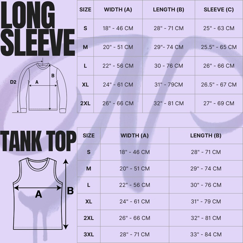 Size chart and measurement guide for the Title Fight graphic apparels featuring a detailed table in both centimeters and inches to help you find the perfect fit.