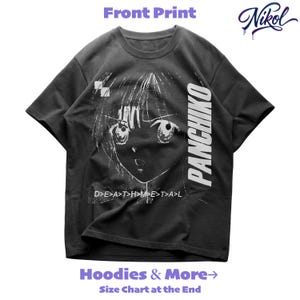 Studio apparel mockup of a white t-shirt with visible texture and folds, featuring Panchiko deathmetal album front print.