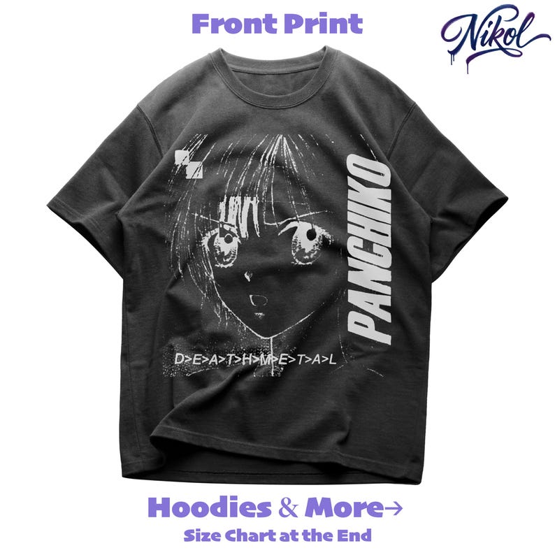 Studio apparel mockup of a white t-shirt with visible texture and folds, featuring Panchiko deathmetal album front print.