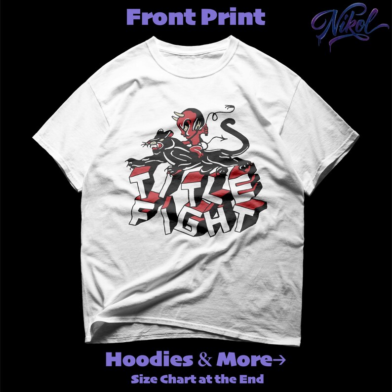 Front-facing white crewneck tee mockup with natural fabric wrinkles and title fight on the chest area.