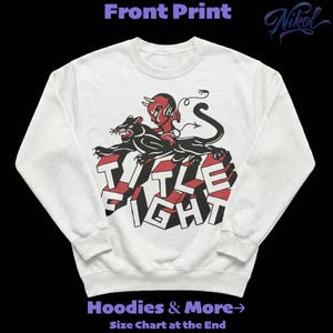 White crewneck sweatshirt mockup, front print display with Title Fight centered for apparel branding.