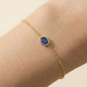Ruby Sapphire Bracelet Gold | Minimalist Gemstone Bracelet | Dainty Single Stone Bracelet | Birthday Gift for Her | Mothers Day Gift