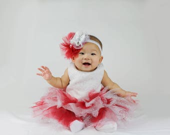 Red/Sliver Tutu Dress