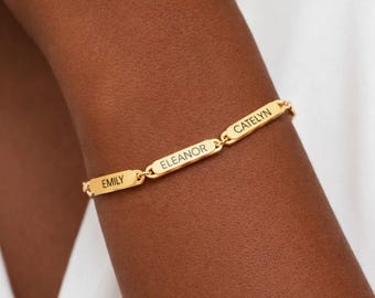 Bracelet personnalisé à maillons avec breloques personnalisées, cadeau pour la fête des mères