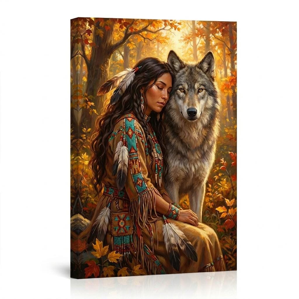 Native american wolf - Etsy 日本